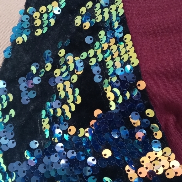 NWT DG2 Diane Gilman Large sequined blouse long sleeves - Picture 4 of 8